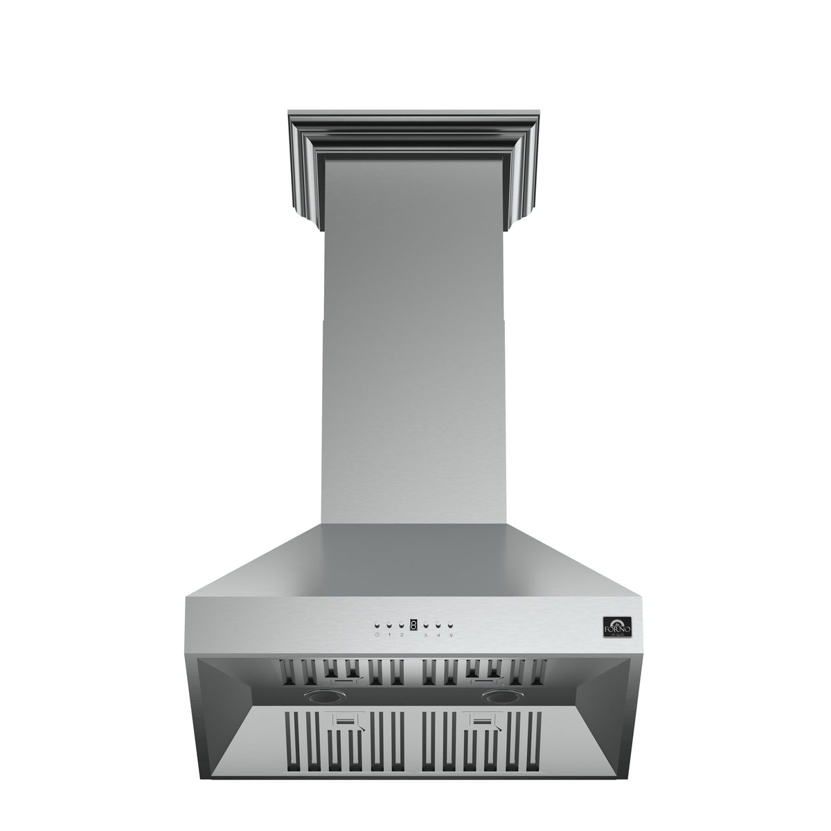 Forno Orvieto 30" Wall Mount Range Hood In Stainless-Steel, 600 CFM, Baffle Filters