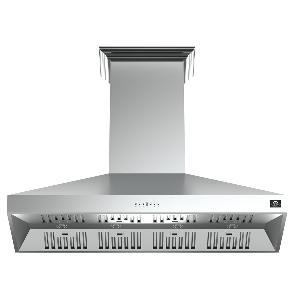 Forno Orvieto 60" Wall Mount Range Hood, LED Lighting, Heavy Duty, Stainless Steel