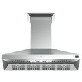 Forno Orvieto 60" Wall Mount Range Hood, LED Lighting, Heavy Duty, Stainless Steel