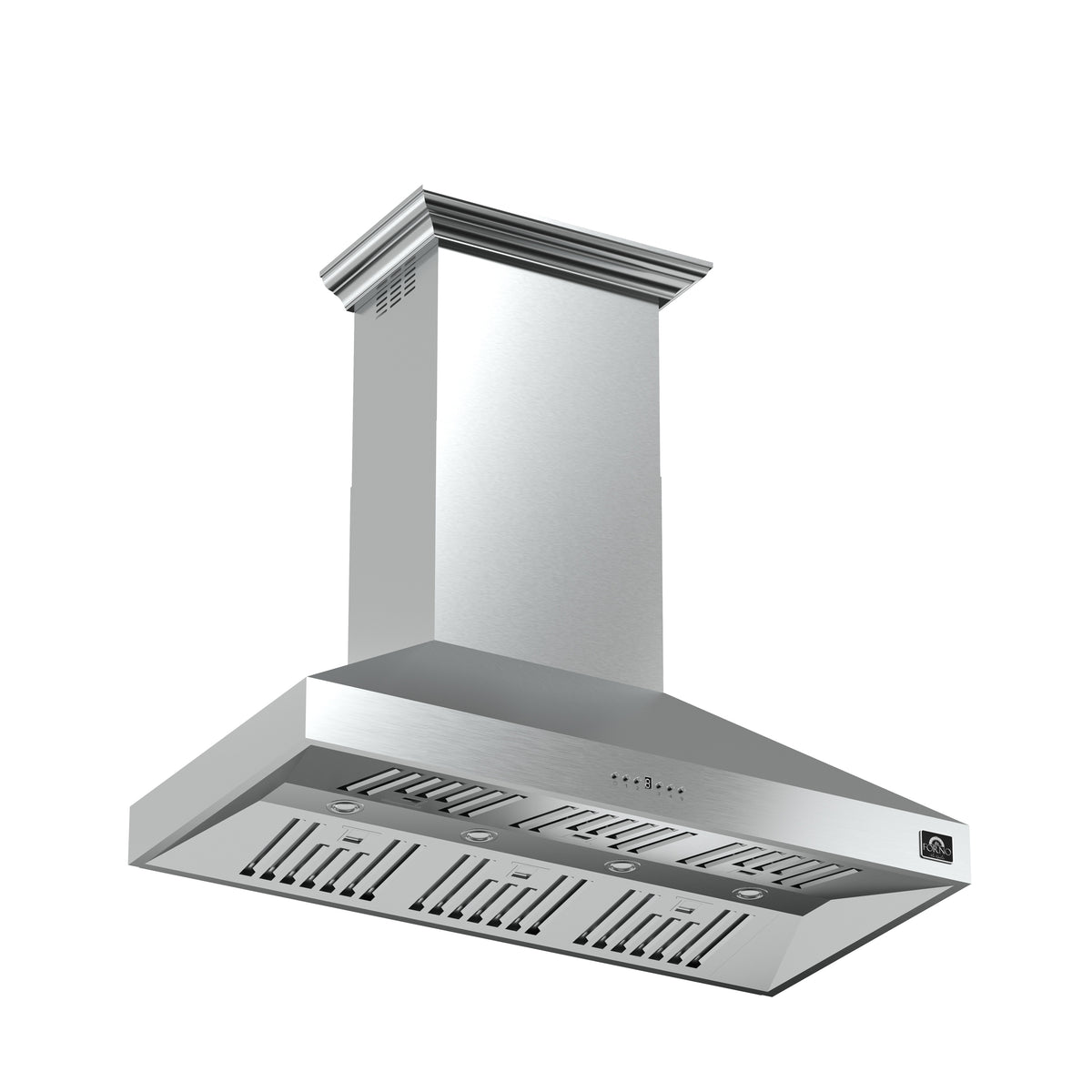 Forno Orvieto 48" Wall Mount Range Hood, LED Lighting, Heavy Duty, Stainless Steel