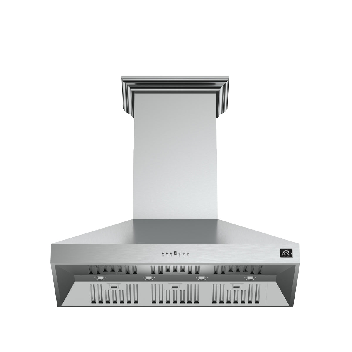 Forno Orvieto 48" Wall Mount Range Hood, LED Lighting, Heavy Duty, Stainless Steel
