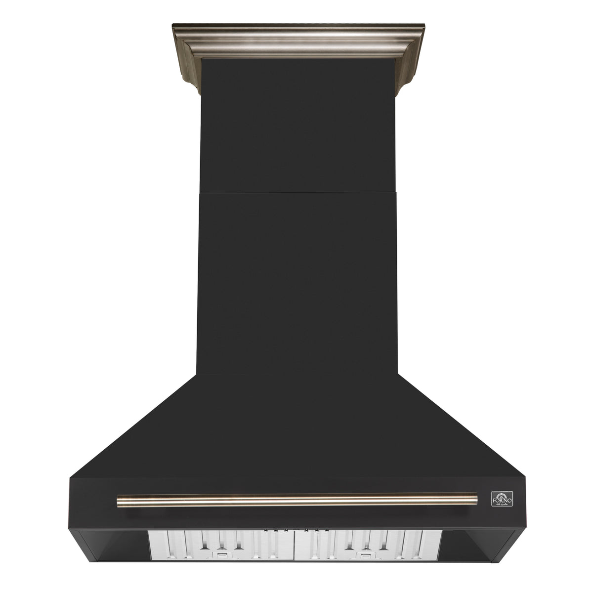 Forno Aria 36" Wall-Mounted Kitchen Range Hood in Black with 1200 CFM, 4 Speeds, Ducted Venting, Timer
