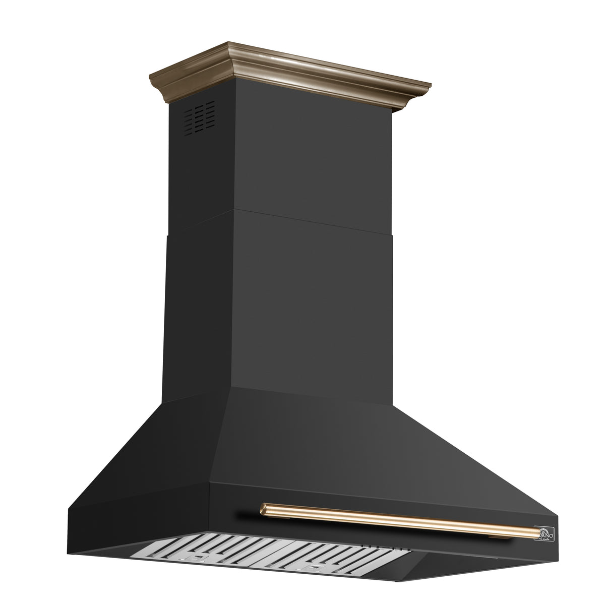Forno Aria 36" Wall-Mounted Kitchen Range Hood in Black with 1200 CFM, 4 Speeds, Ducted Venting, Timer