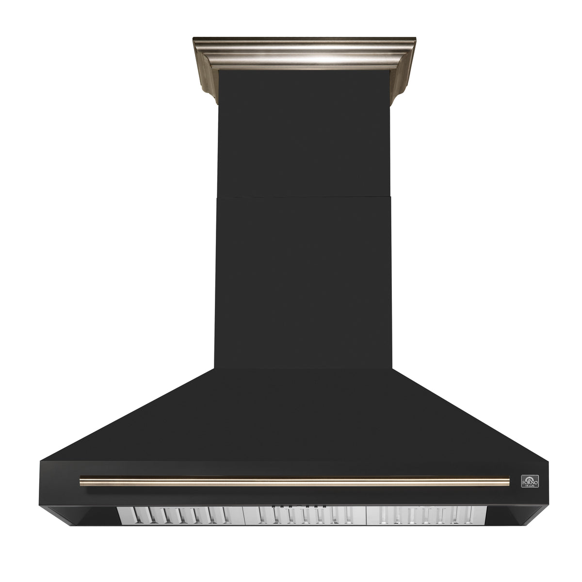 Forno Aria 48" Wall-Mounted Kitchen Range Hood in Black with 1200 CFM, 4 Speeds, Ducted Venting, Timer