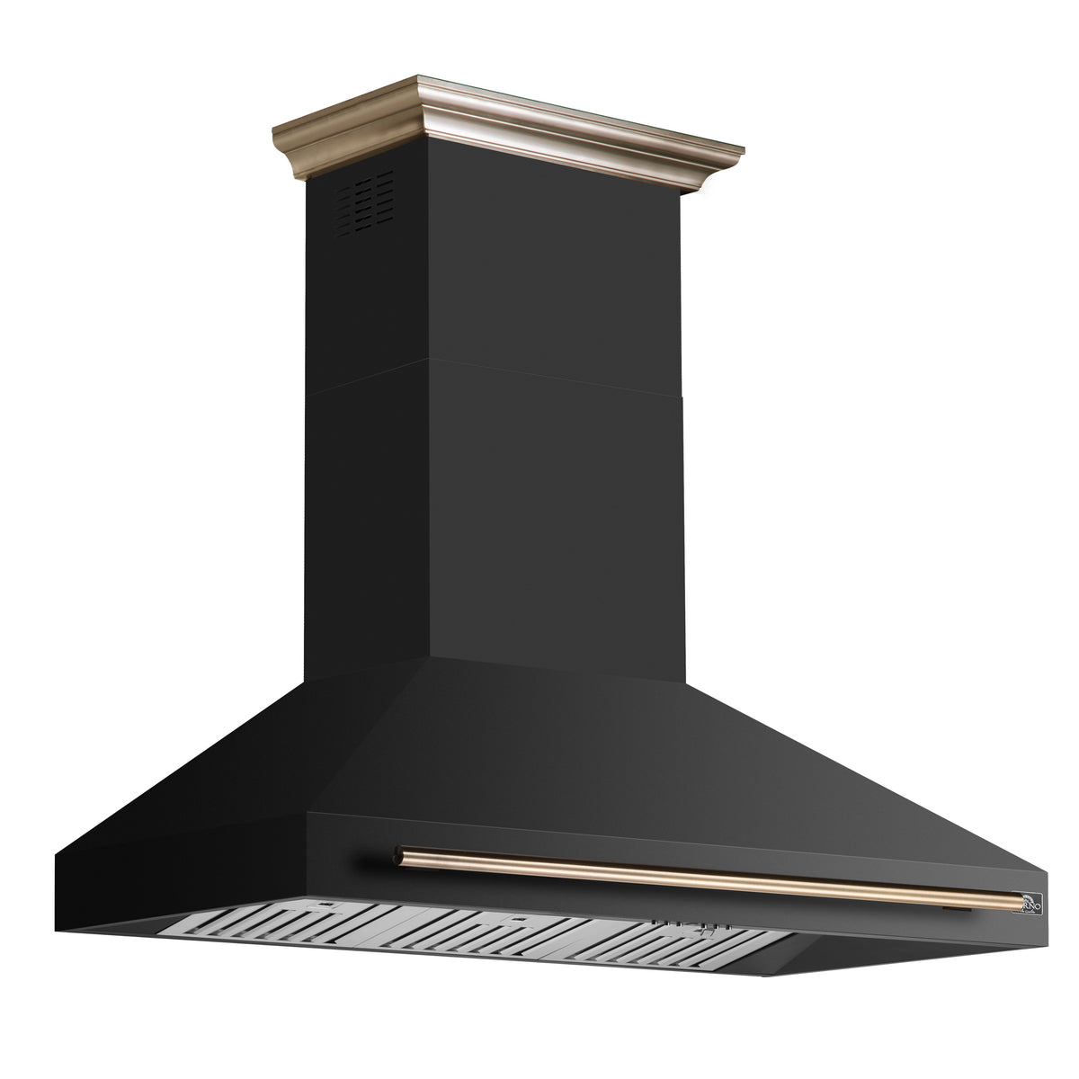 Forno Aria 48" Wall-Mounted Kitchen Range Hood in Black with 1200 CFM, 4 Speeds, Ducted Venting, Timer