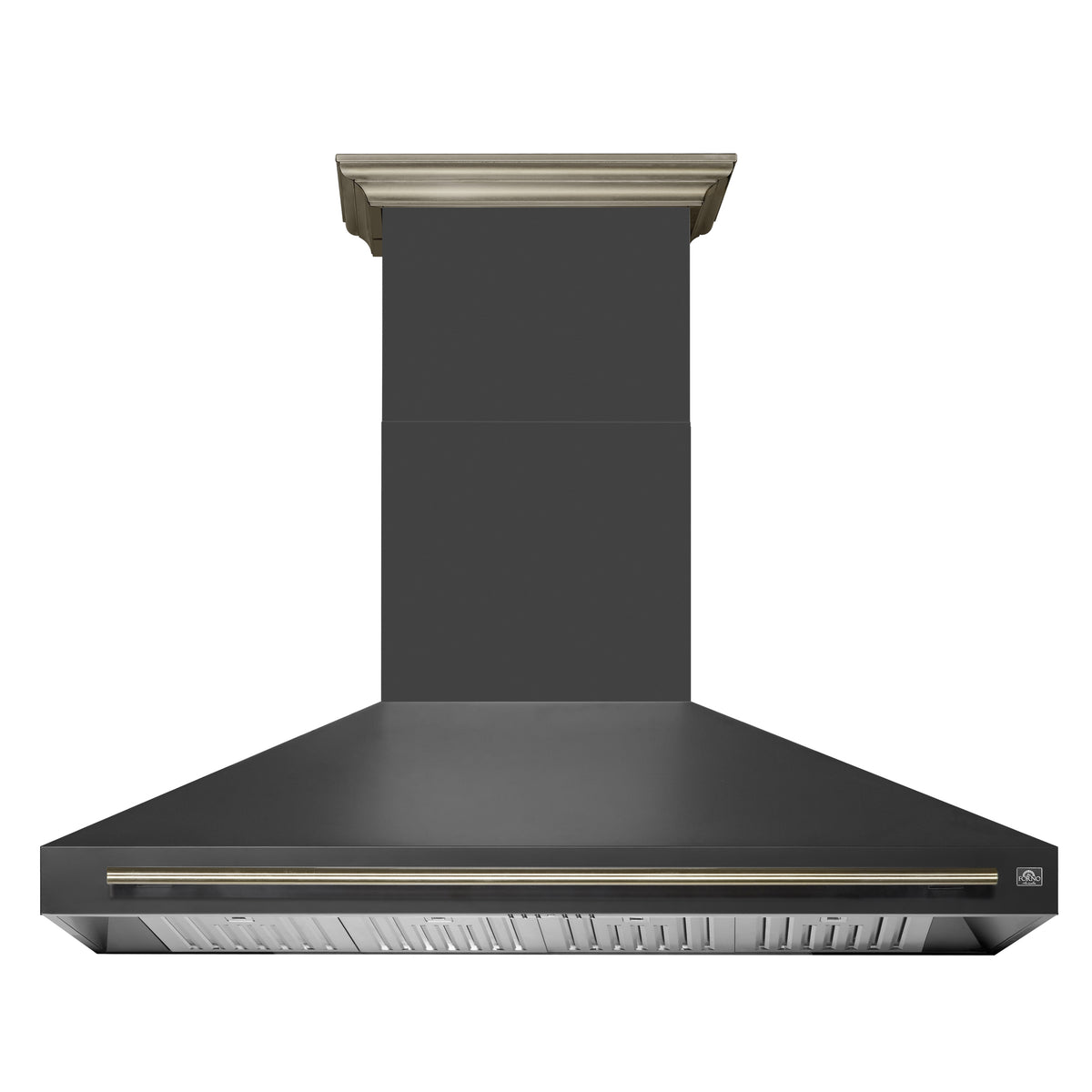 Forno Aria 60" Wall-Mounted Kitchen Range Hood in Black with 1200 CFM, 4 Speeds, Ducted Venting, Timer