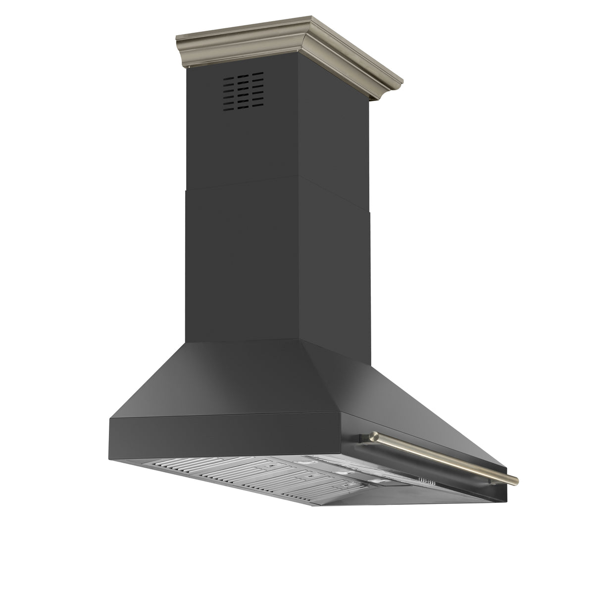 Forno Aria 60" Wall-Mounted Kitchen Range Hood in Black with 1200 CFM, 4 Speeds, Ducted Venting, Timer