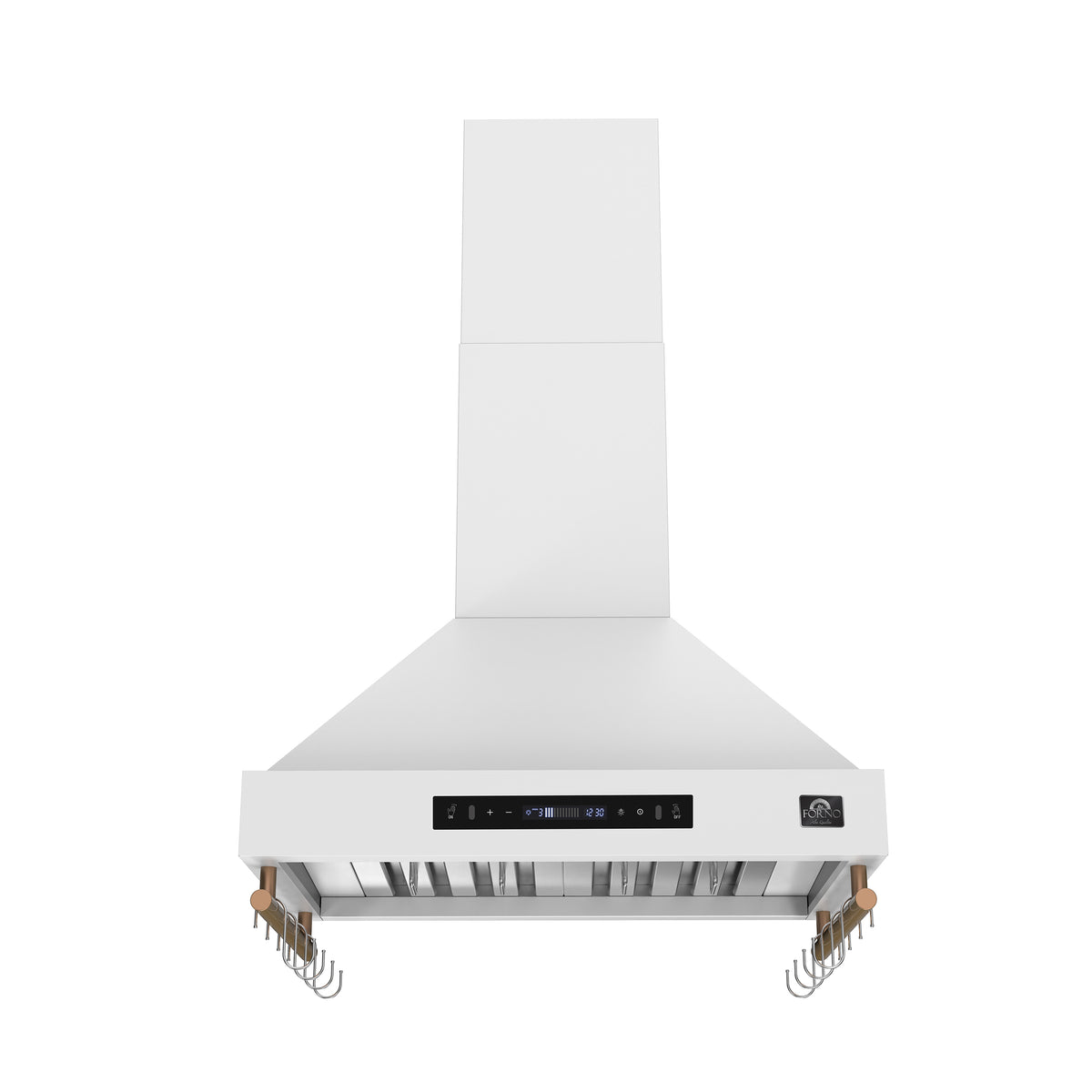Forno Venezia 30" Wall-Mounted Range Hood in White with Adjustable Height, Baffle Filters, Touch Controls