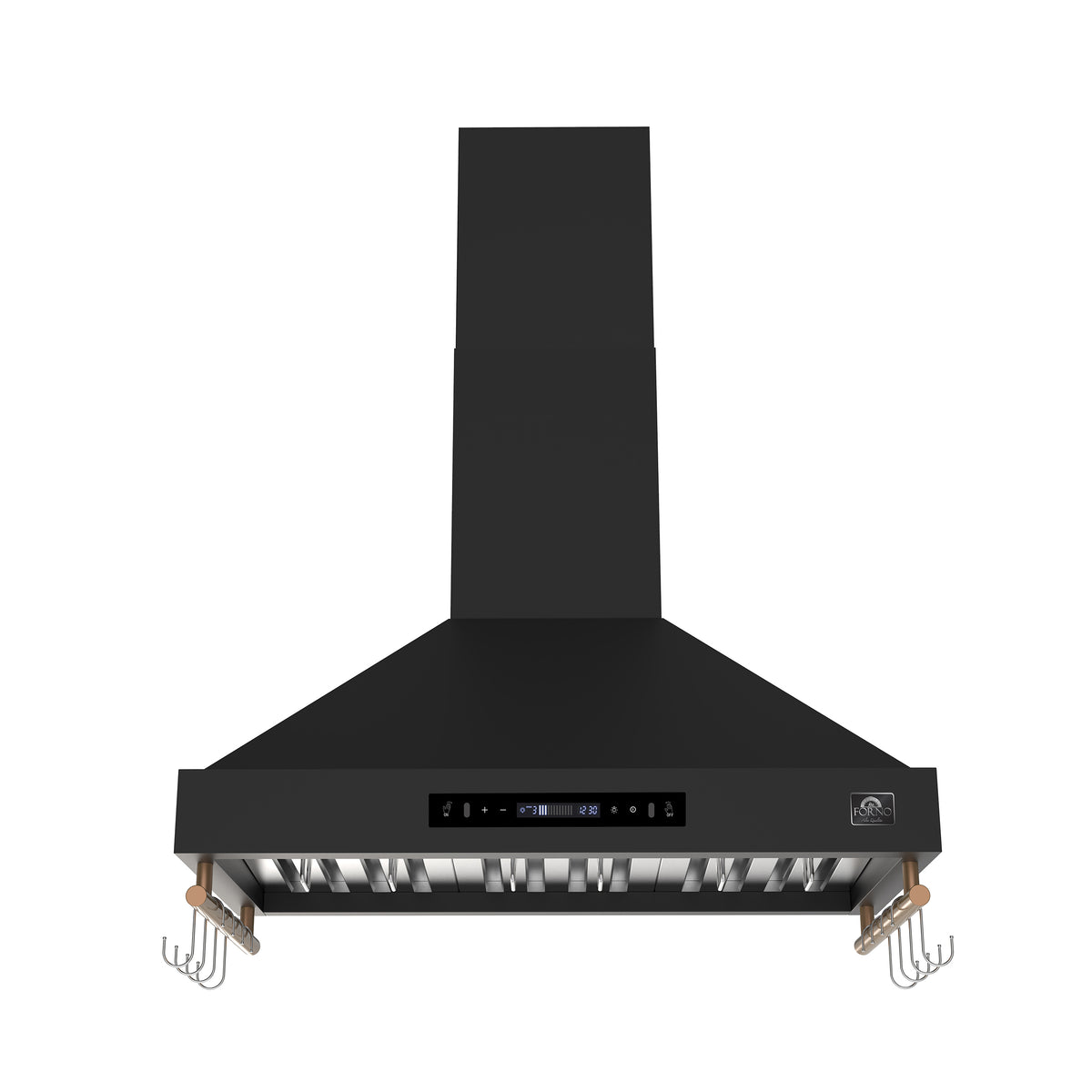 Forno Venezia 36" Wall-Mounted Range Hood in Black with Adjustable Height, Baffle Filters, Touch Controls