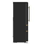Forno Luigi 18 cu.ft. French Door Refrigerator Black, Antique Brass Handles