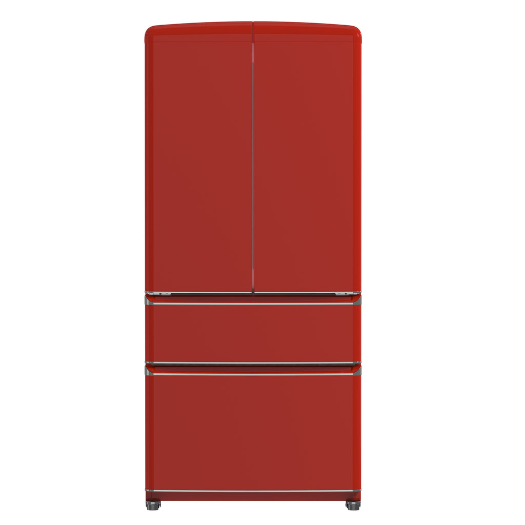 Forno Luigi 18 cu.ft. French Door Refrigerator Red, Handle-Free Design