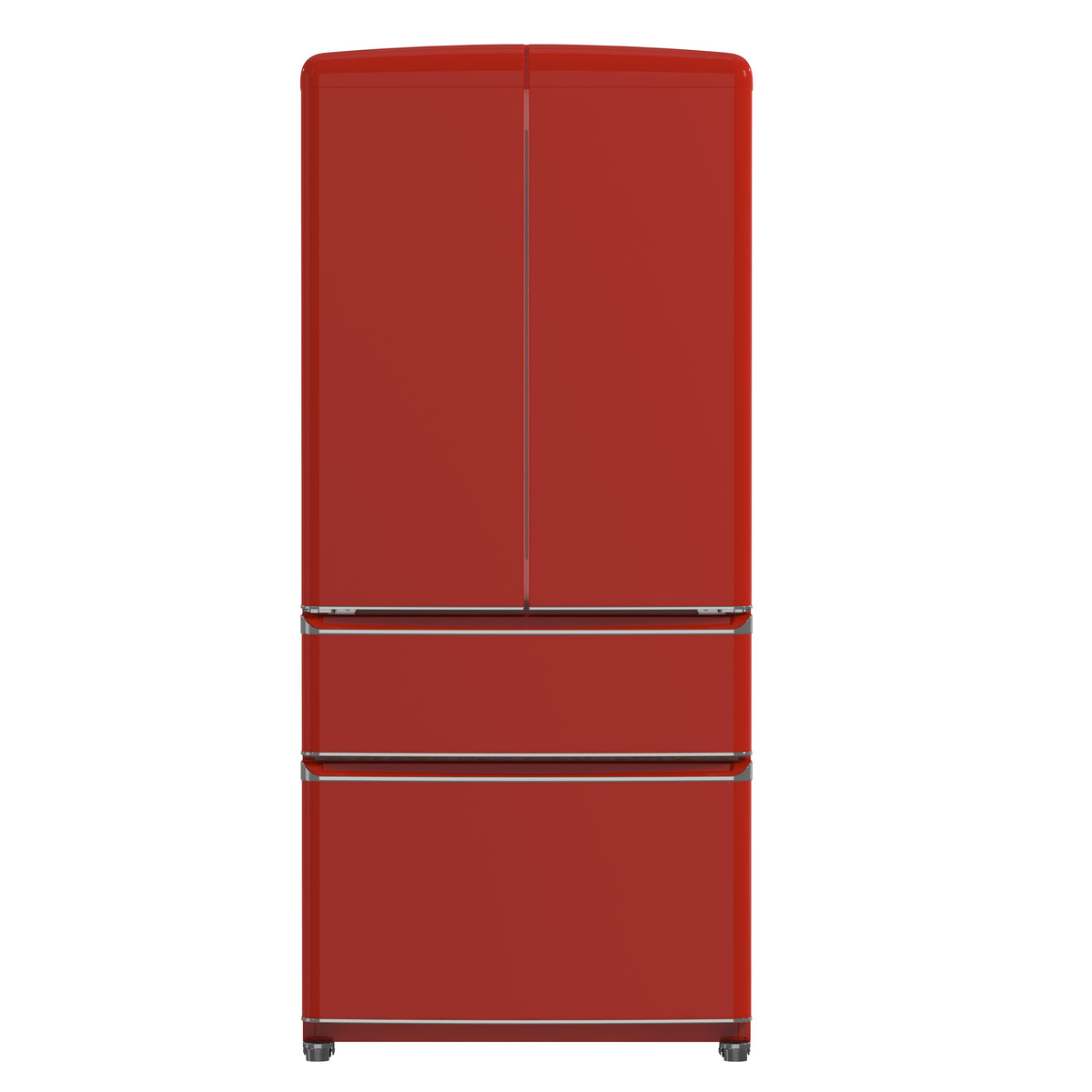 Forno Luigi 18 cu.ft. French Door Refrigerator Red, Handle-Free Design