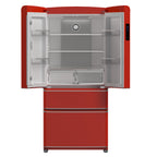 Forno Luigi 18 cu.ft. French Door Refrigerator Red, Handle-Free Design