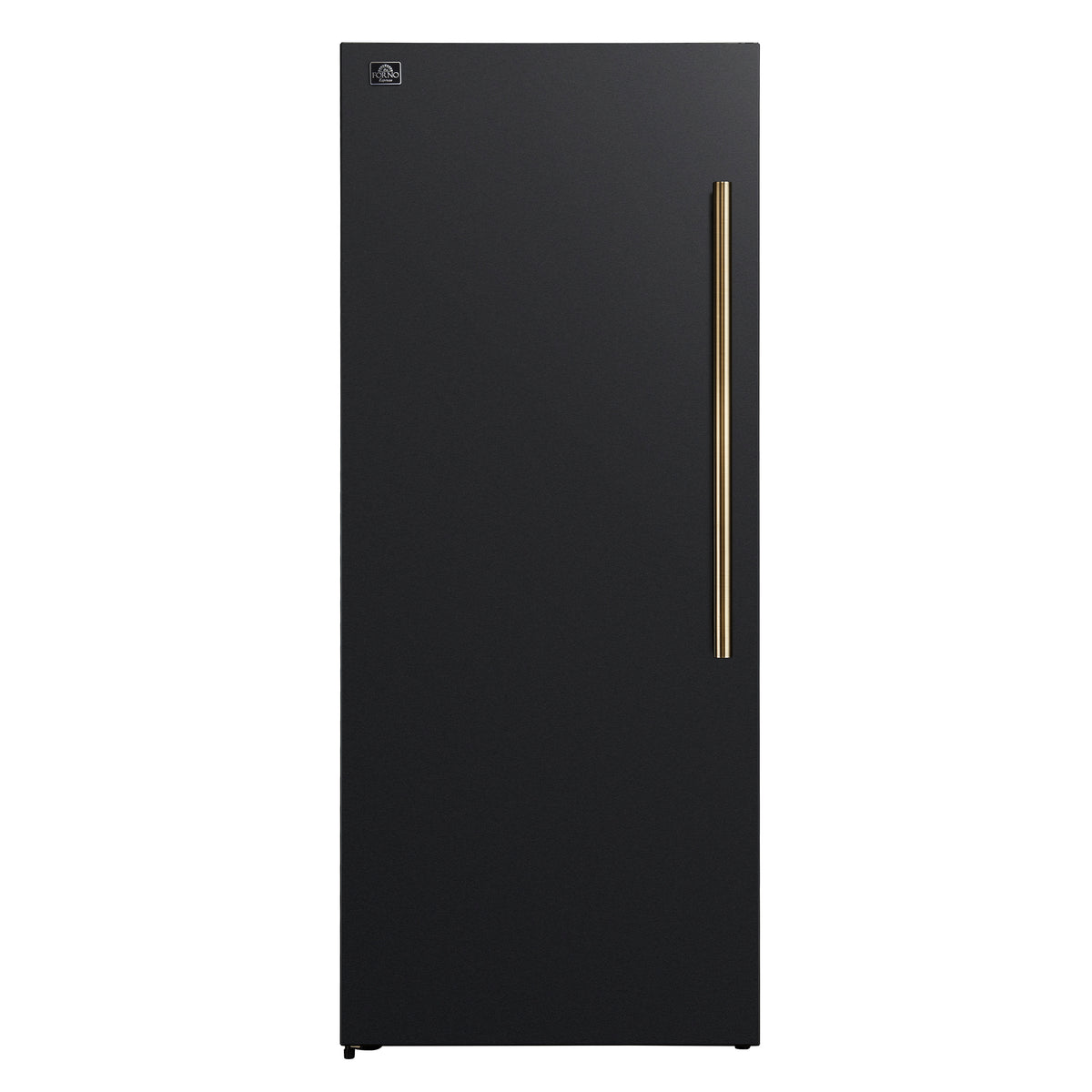 Forno Maderno 28" Convertible Upright Freezer/Refrigerator in Black with Antique Brass Handle, 13.6 cu.ft.