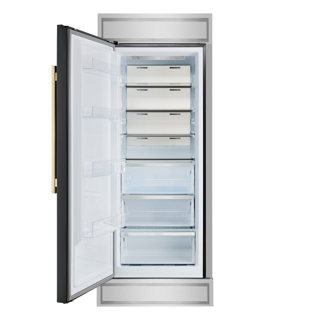 Forno Maderno 28" Built-In Convertible Refrigerator in Black with Decorative Grill, 13.6 cu.ft., Left Swing