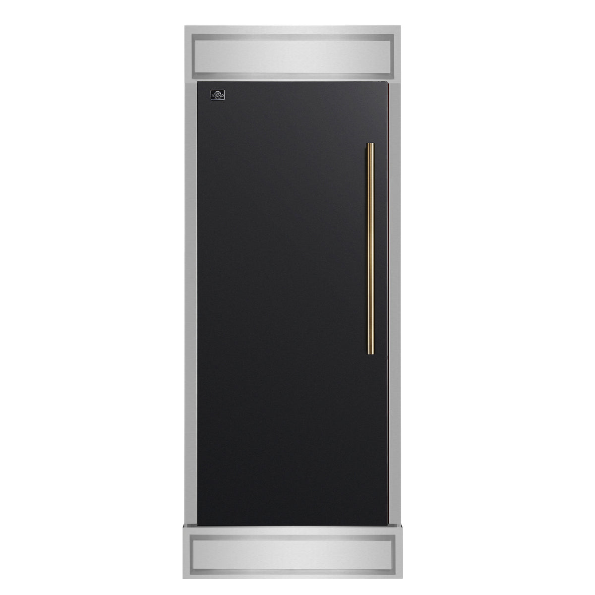 Forno Maderno 28" Built-In Convertible Refrigerator in Black with Decorative Grill, 13.6 cu.ft., Left Swing