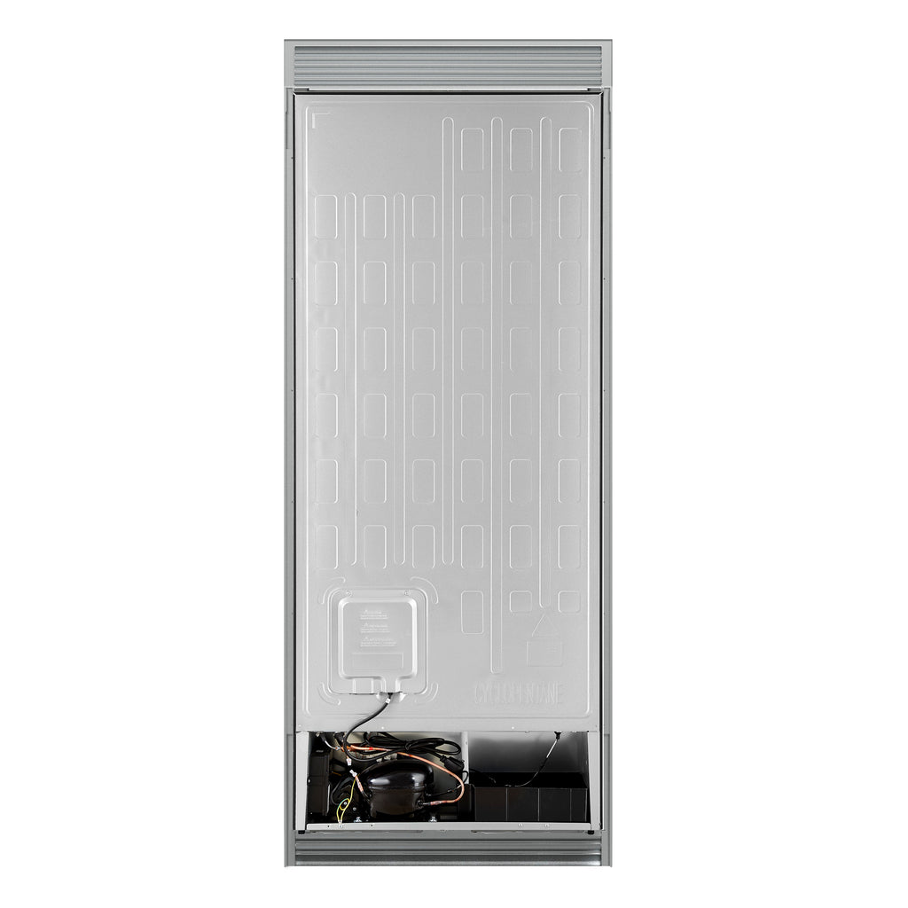 Forno Maderno 28" Built-In Convertible Refrigerator in Black with Decorative Trim Grill, Antique Brass Handles