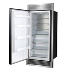 Forno Maderno 28" Built-In Convertible Refrigerator in Black with Decorative Trim Grill, Antique Brass Handles