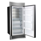 Forno Maderno 28" Built-In Convertible Refrigerator in Black with Decorative Trim Grill, Antique Brass Handles
