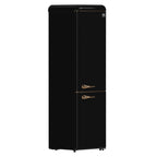 Forno The Storico 22" Retro Bottom-Freezer Fridge in Black offers 9 cu.ft storage, quiet 41 dB(A) operation