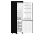 Forno The Storico 22" Retro Bottom-Freezer Fridge in Black offers 9 cu.ft storage, quiet 41 dB(A) operation