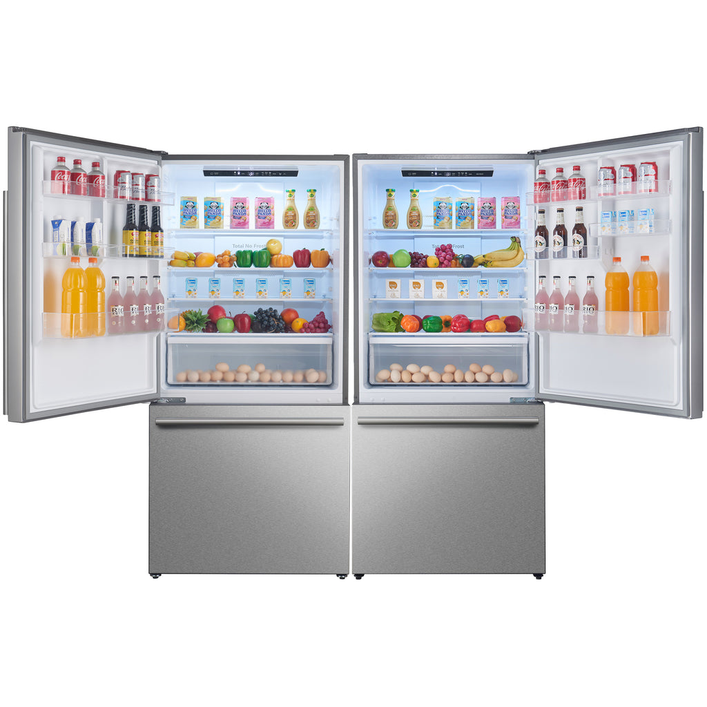 Forno Milano 2-Piece 62" Freestanding Dual Bottom Freezer Refrigerator, Stainless Steel – 34.4 cu.ft