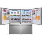 Forno Milano 2-Piece 62" Freestanding Dual Bottom Freezer Refrigerator, Stainless Steel – 34.4 cu.ft