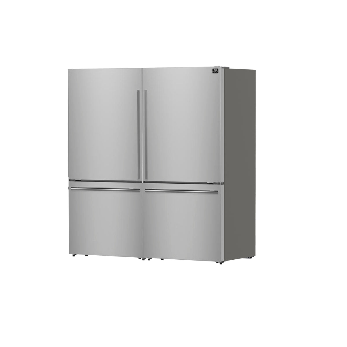 Forno Milano 2-Piece 62" Freestanding Dual Bottom Freezer Refrigerator, Stainless Steel – 34.4 cu.ft