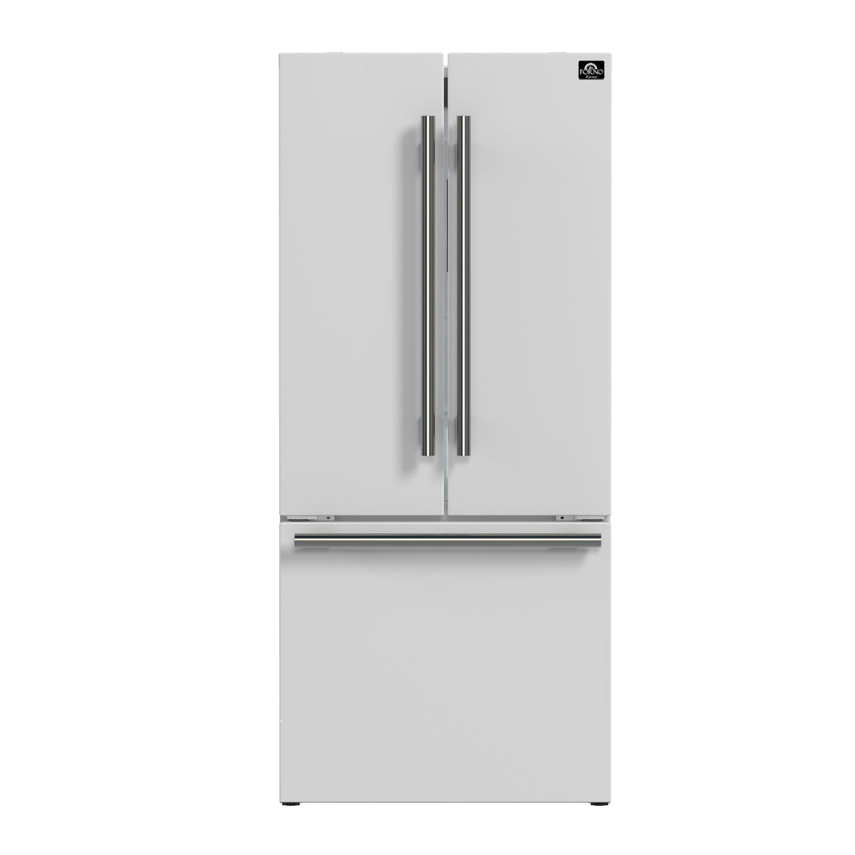 Forno Espresso Gallipoli 30" French Door White Refrigerator with Bottom Freezer 17.5 cu. ft. Capacity - No Frost Fridge