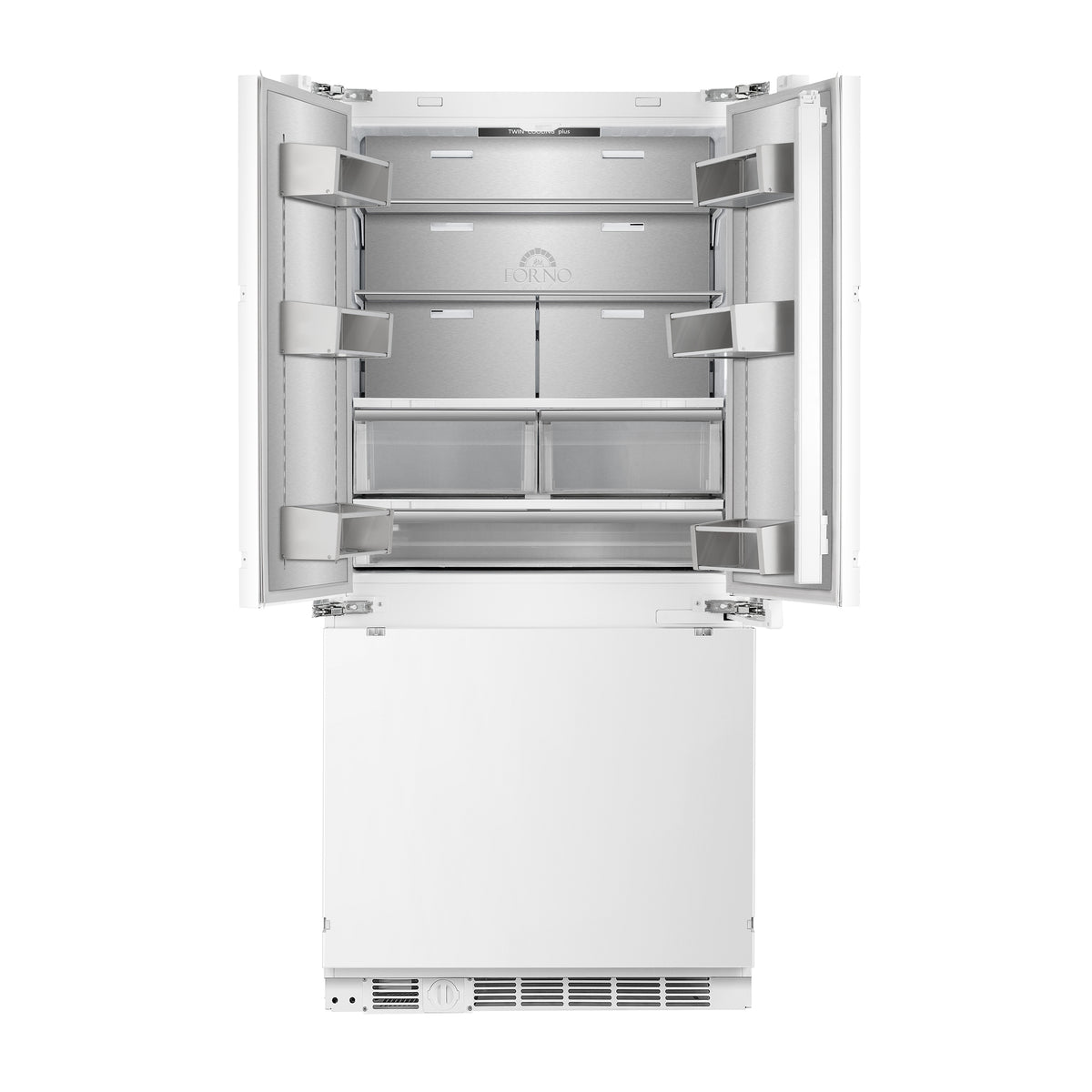 Forno Rivestito 36" Panel Ready French Door Refrigerator, Energy Star Certified, Fast Freeze