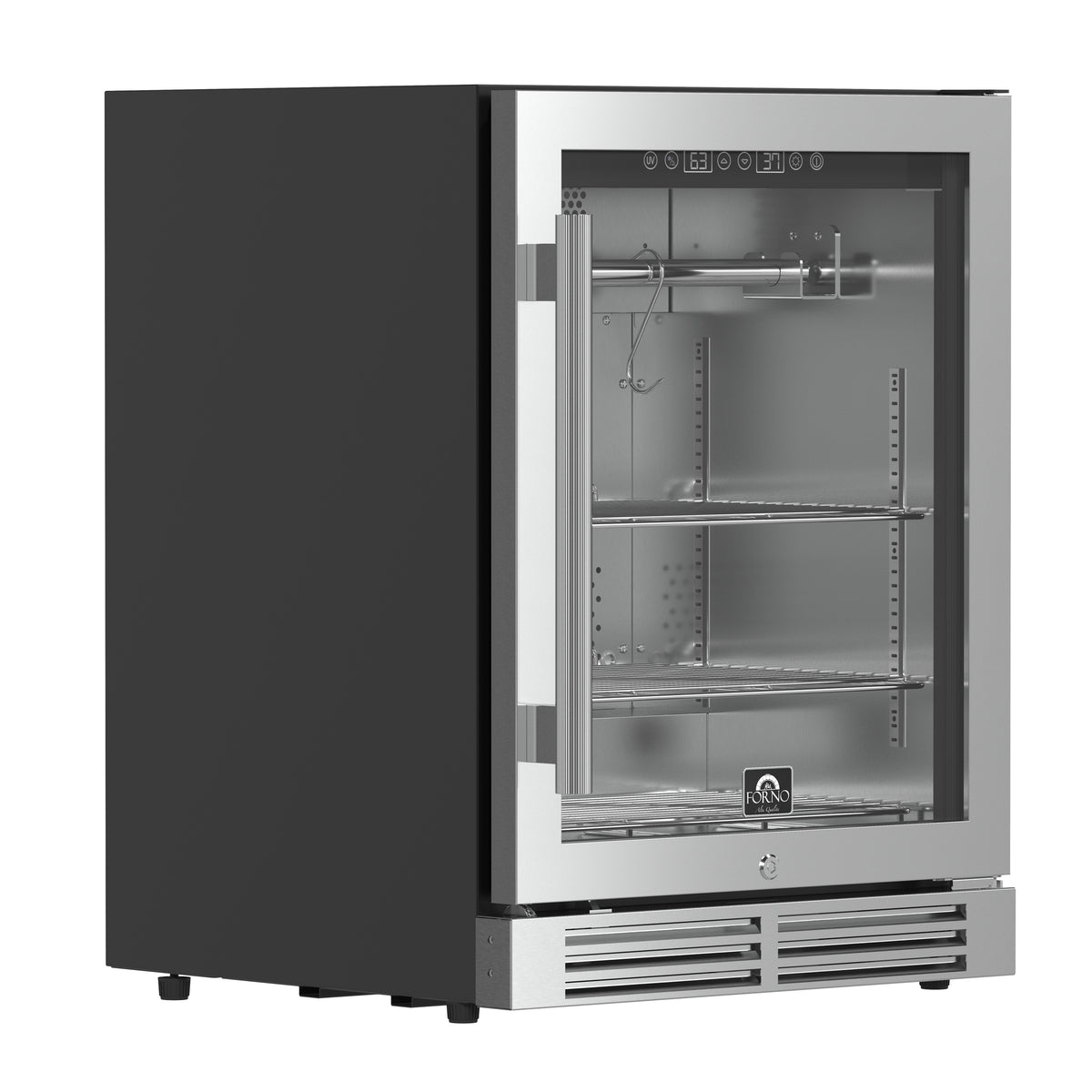 Forno Asciutto 24" Dry Aging Cabinet, Stainless Steel 304, 4.41 cu.ft, LED Lighting, Adjustable Shelves