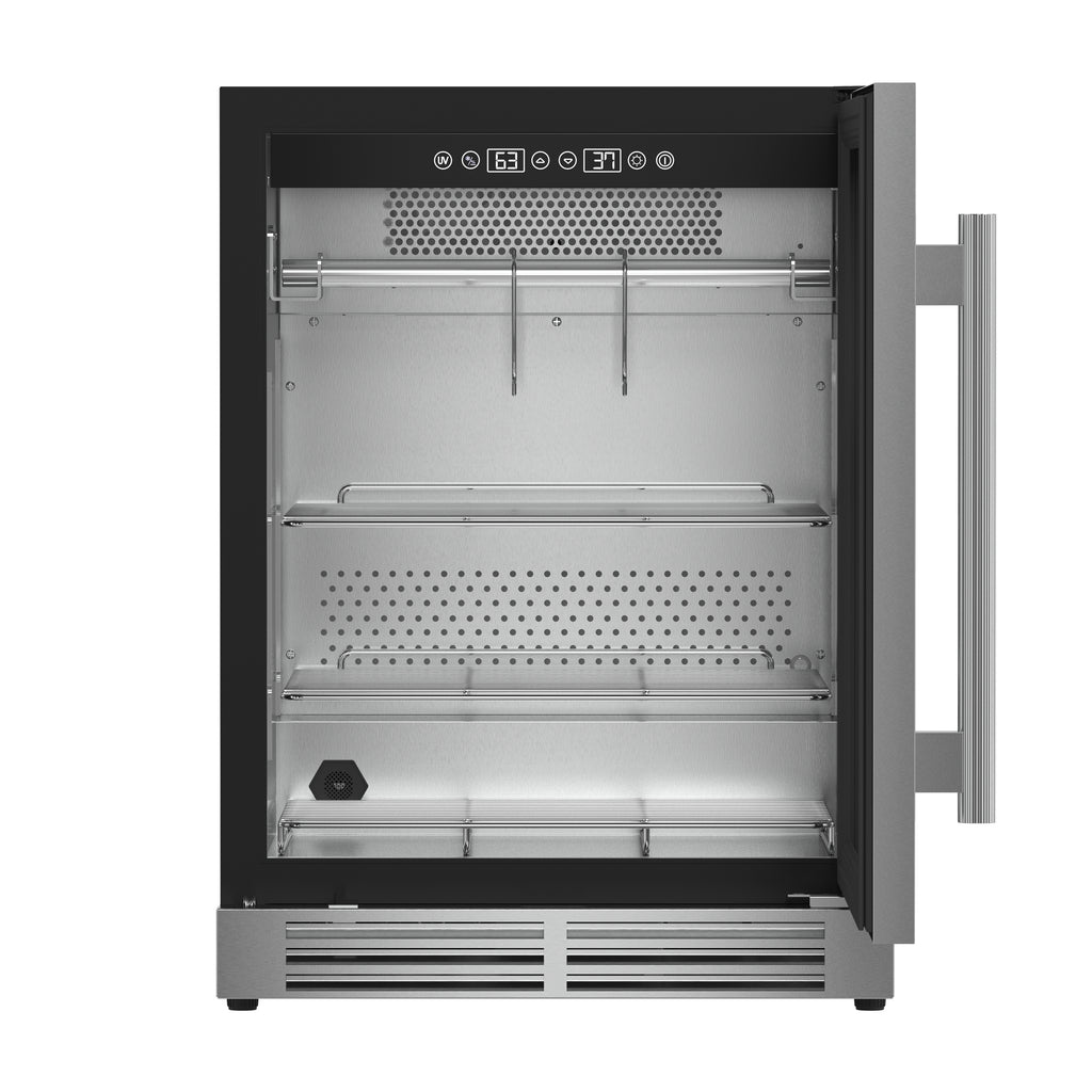 Forno Asciutto 24" Dry Aging Cabinet, Stainless Steel 304, 4.41 cu.ft, LED Lighting, Adjustable Shelves