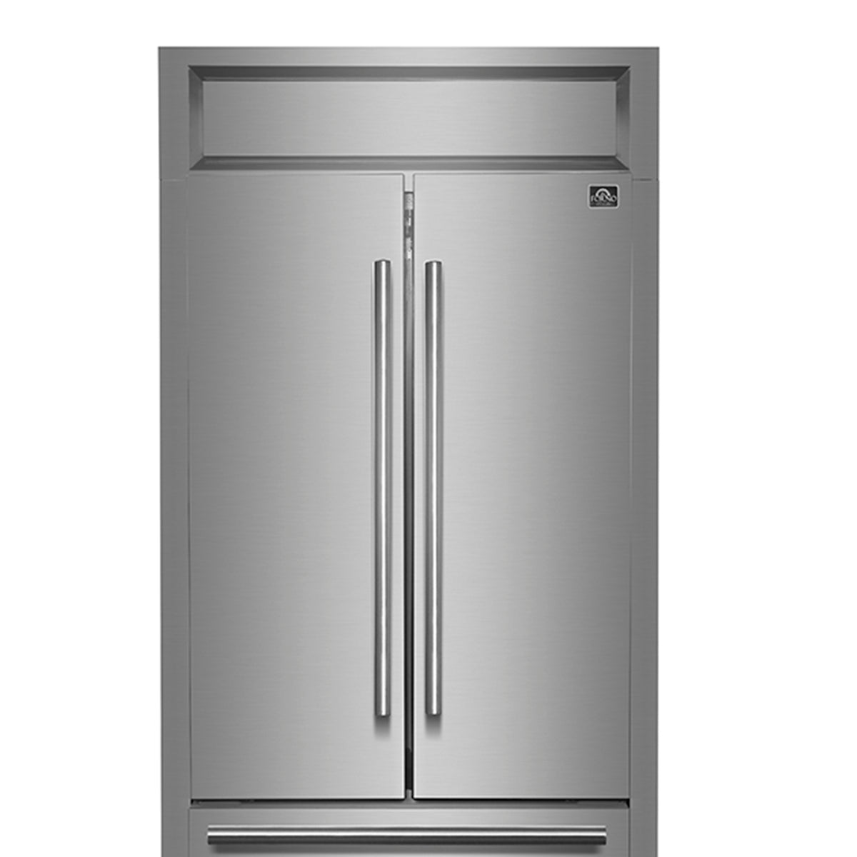Forno Gallipoli 30" French Door Refrigerator with Bottom Freezer 17.5 Cu.Ft. Capacity & Modern Decorative Grill - 34" Wide