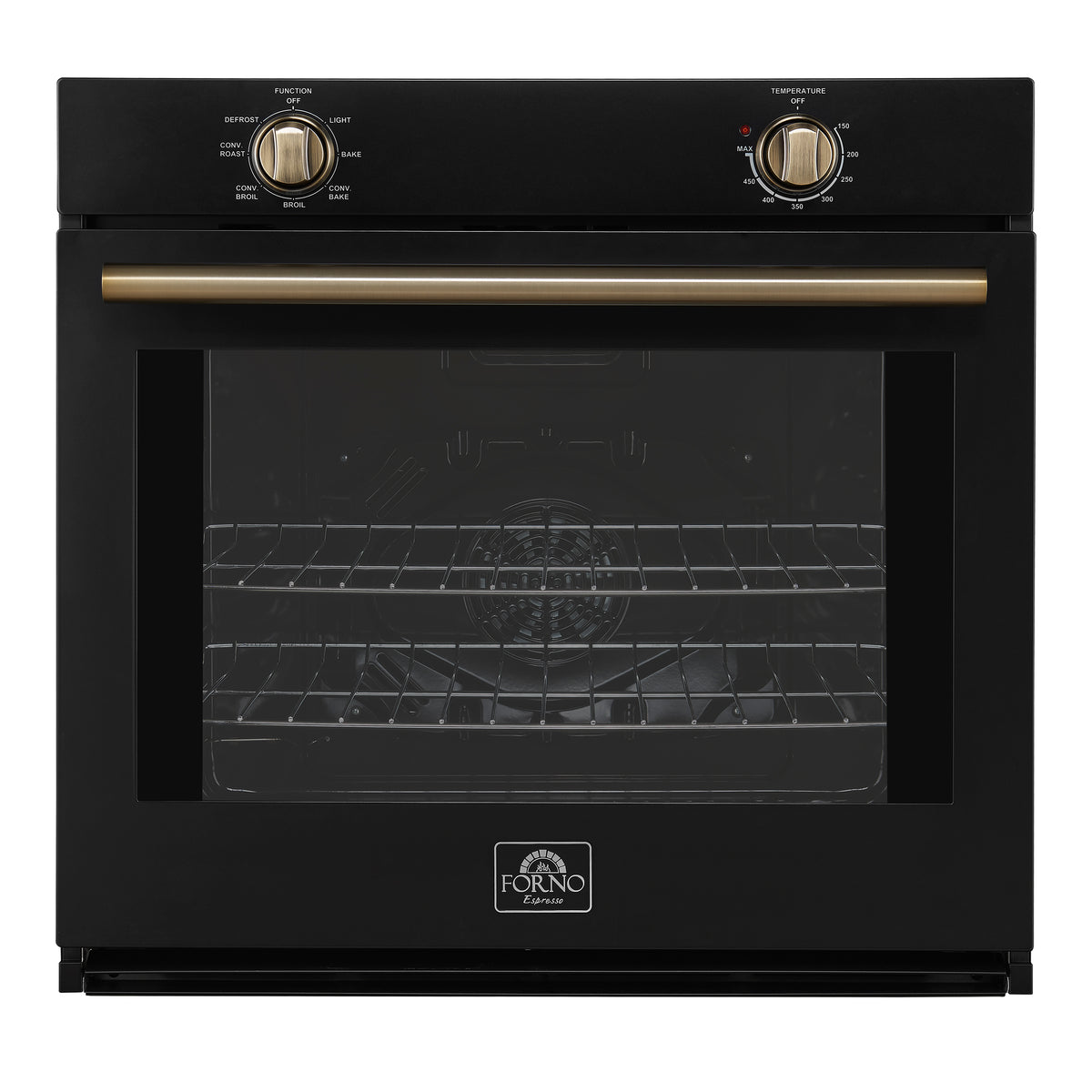 Forno Vomero Wall Oven in Black, 5 cu.ft. 3550 Watts Convection Oven with Mechanical Control
