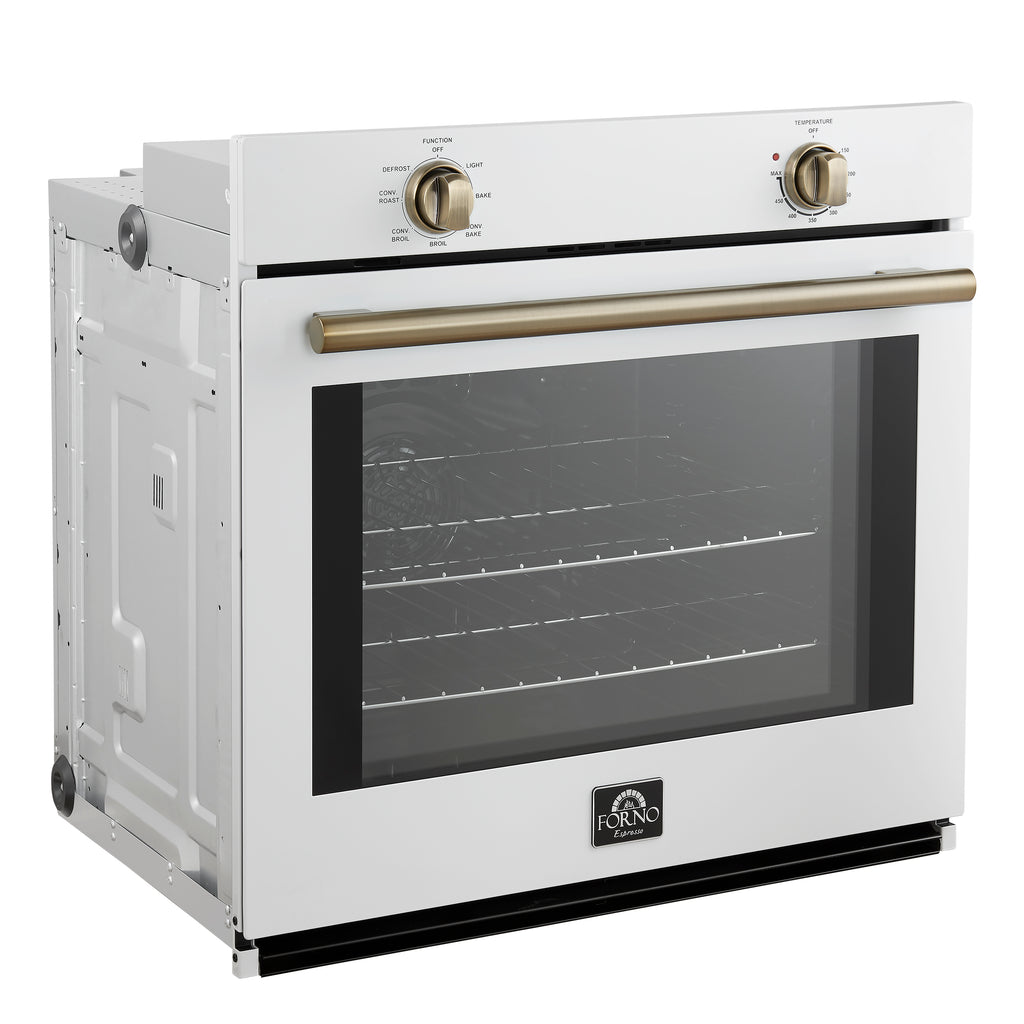 Forno Vomero Wall Oven in White, 5 cu.ft. 3550 Watts Convection Oven with Mechanical Control