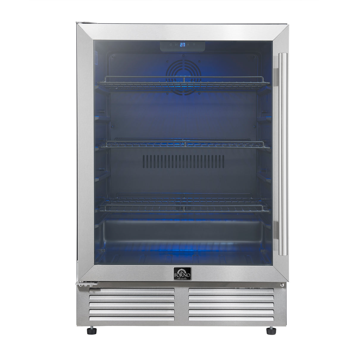 Forno Frescolino 24" Beverage Cooler with LED Lighting, 188 Can Capacity, Triple Glass Door