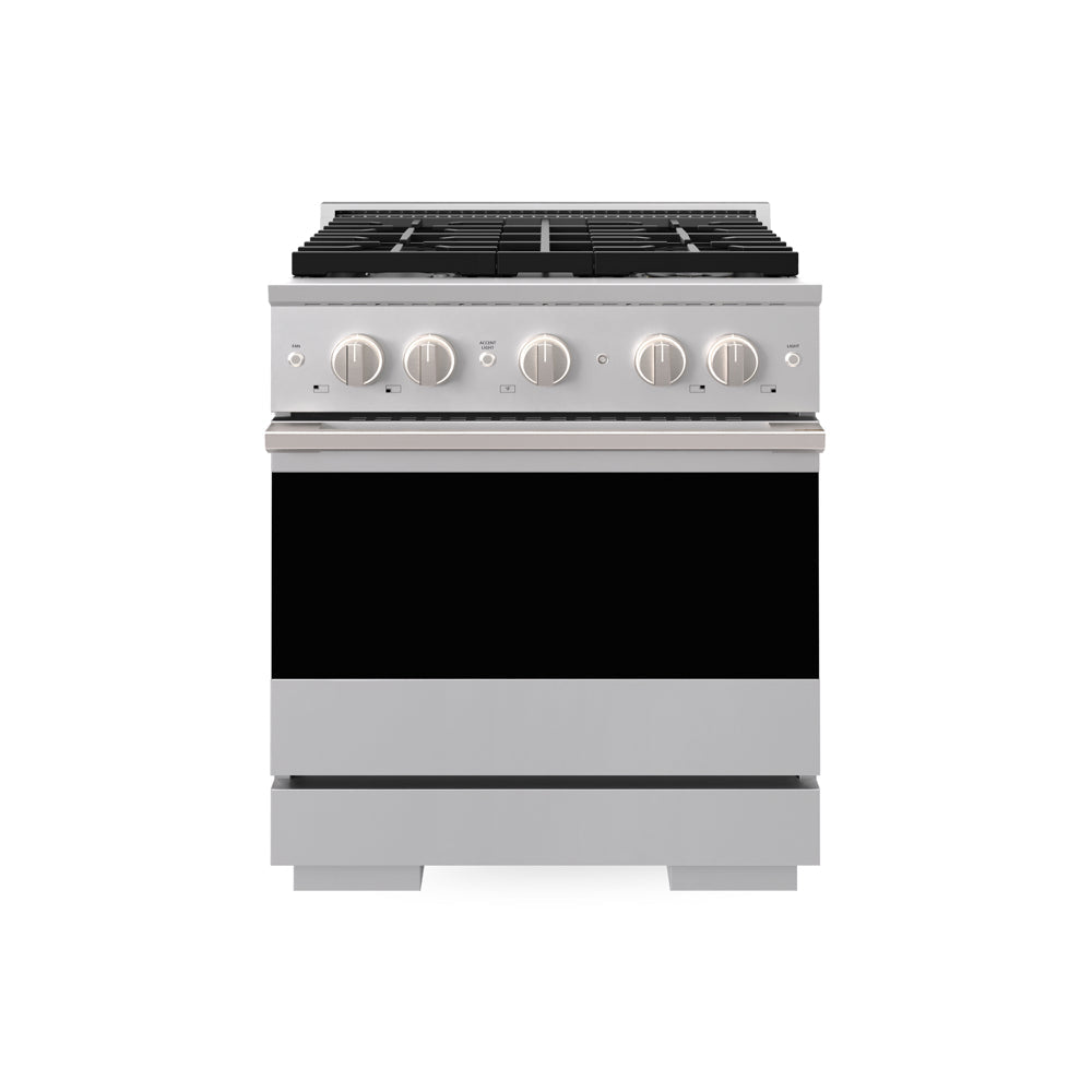 ZLINE 30 inch Marino dual fuel range with four brass burners