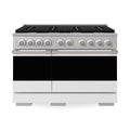 ZLINE 48 inch Marino double oven dual fuel range with white matte doors